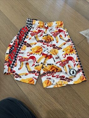 Flow Society Kids' Fries Print Athletic Shorts - White/Red/Yellow